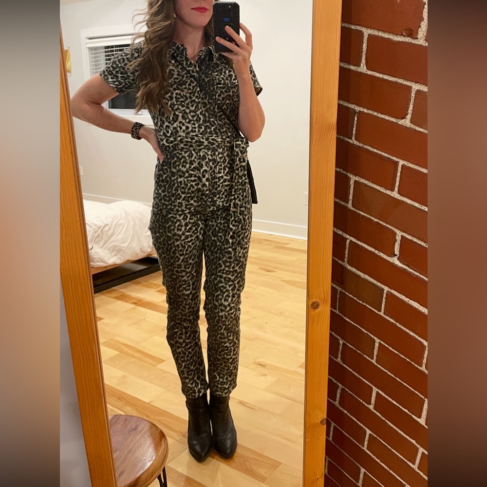 Good American Fit for Success Jumpsuit in leopard print size 1